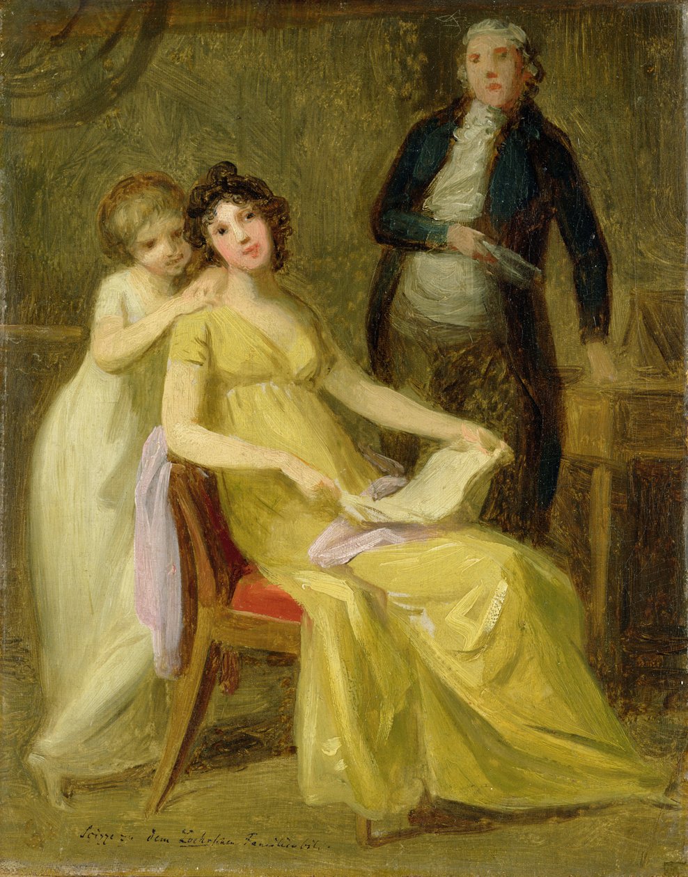 Loehr Banking Family的集体肖像素描，c.1801-02 作者 约翰·弗里德里希·奥古斯特·蒂施贝因