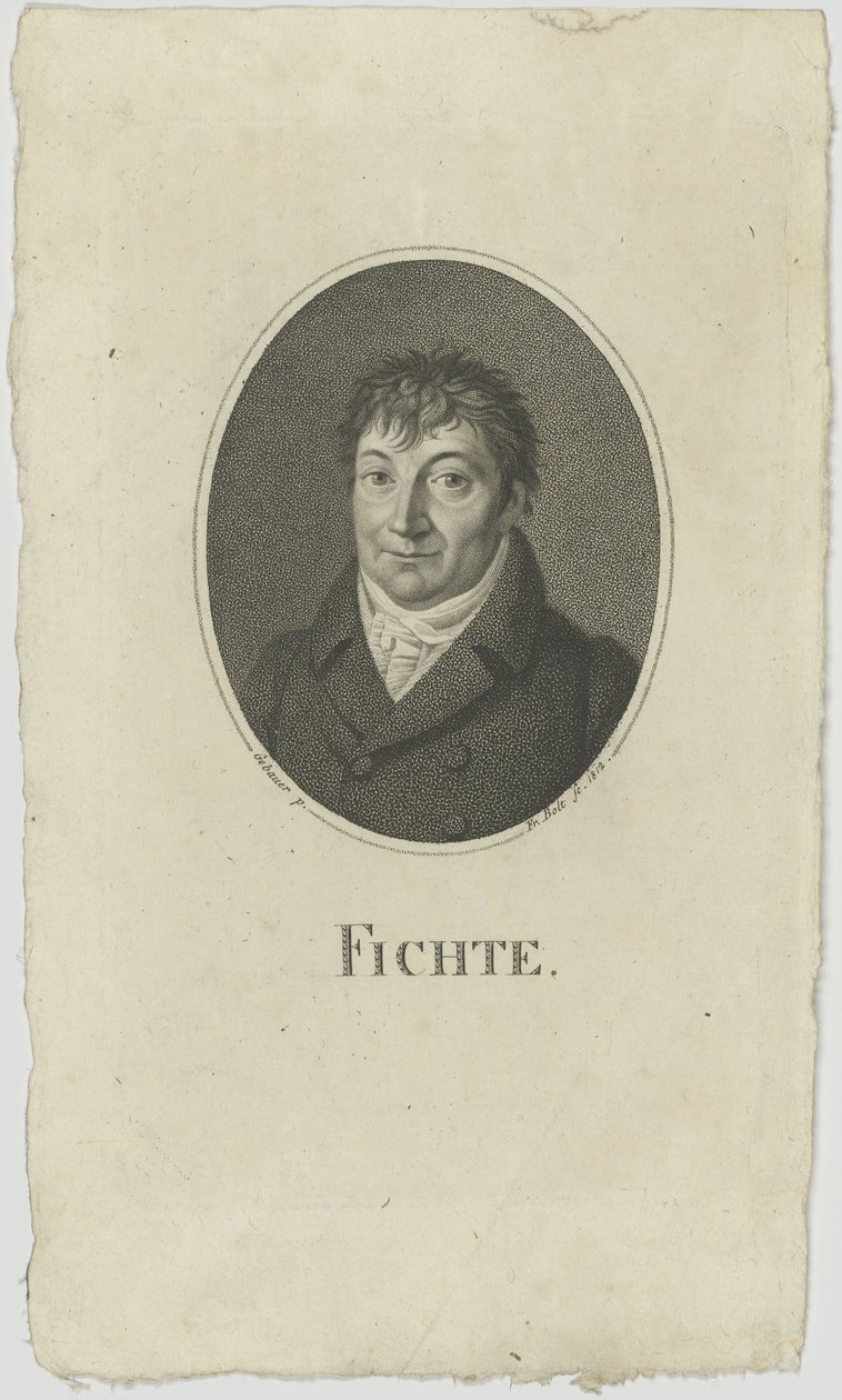 约翰·戈特利布·菲希特（Johann Gottlieb Fichte）1762-1814年肖像，1812年。 作者 约翰·弗里德里希·博尔特
