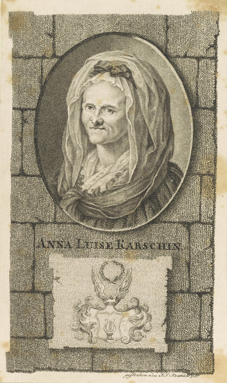 安娜·路易莎·卡尔施（Anna Louisa Karsch）肖像1722-1791，1796年。 作者 约翰·弗里德里希·克雷思洛