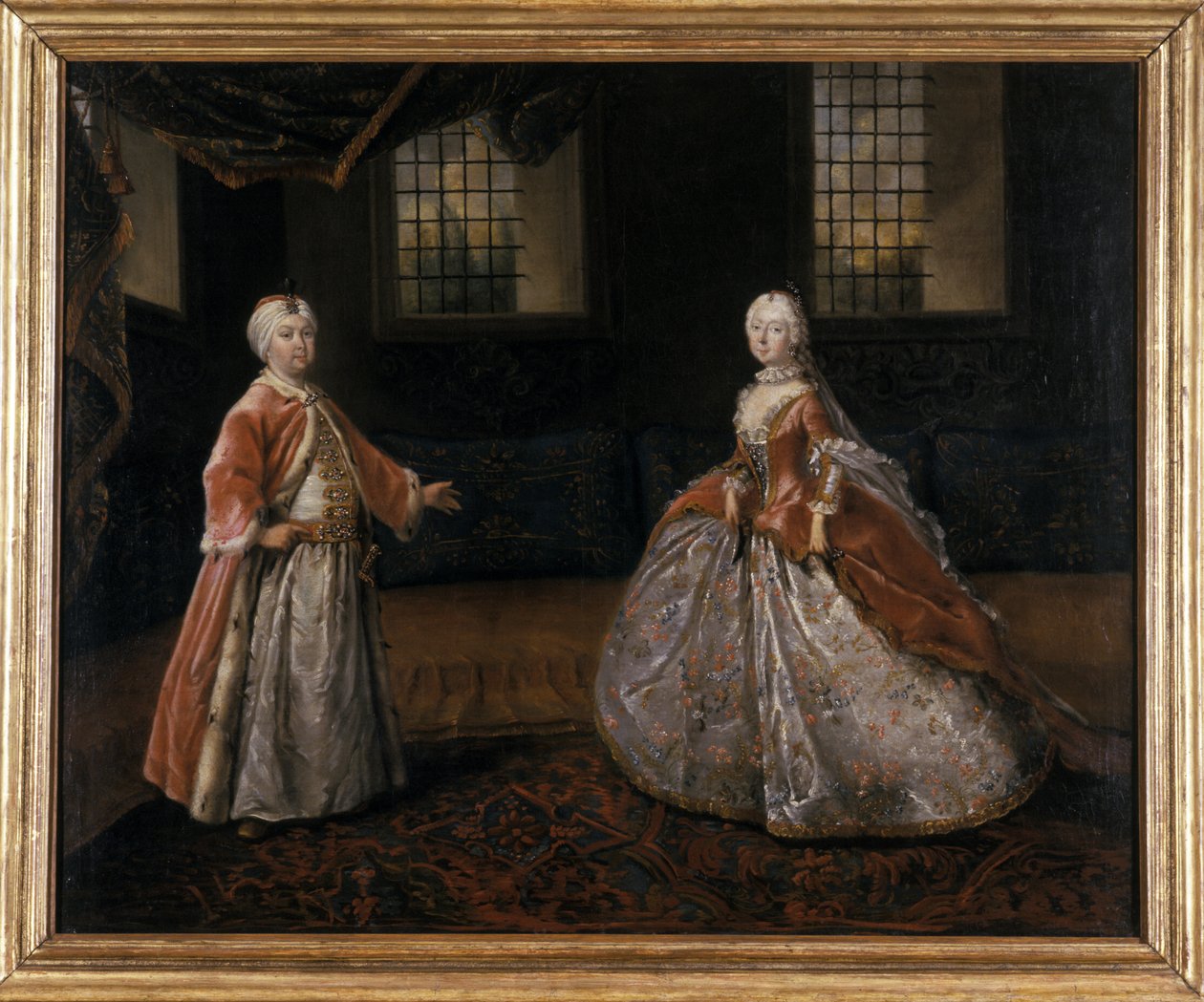 Saxo-Gotha-Altenburg公爵弗里德里希三世和Duchess Luise-Dorothee，1760年的肖像 作者 约翰·弗里德里希·洛伯