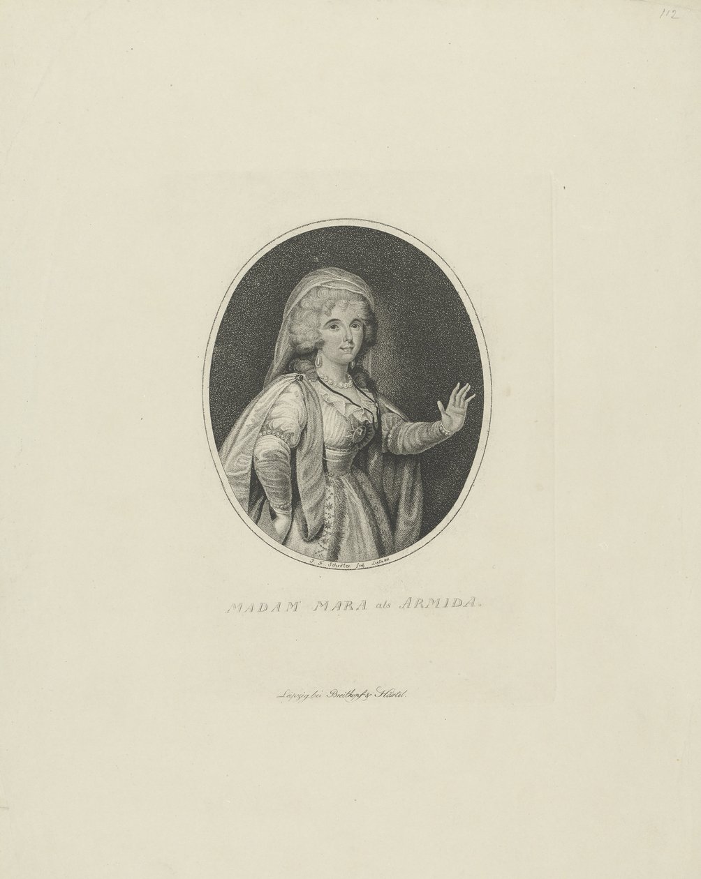 格特鲁德·伊丽莎白·玛拉（Gertrud Elisabeth Mara），内梅·舒梅林1749-1833年，阿米达，1801年。 作者 约翰·弗里德里希·施罗特
