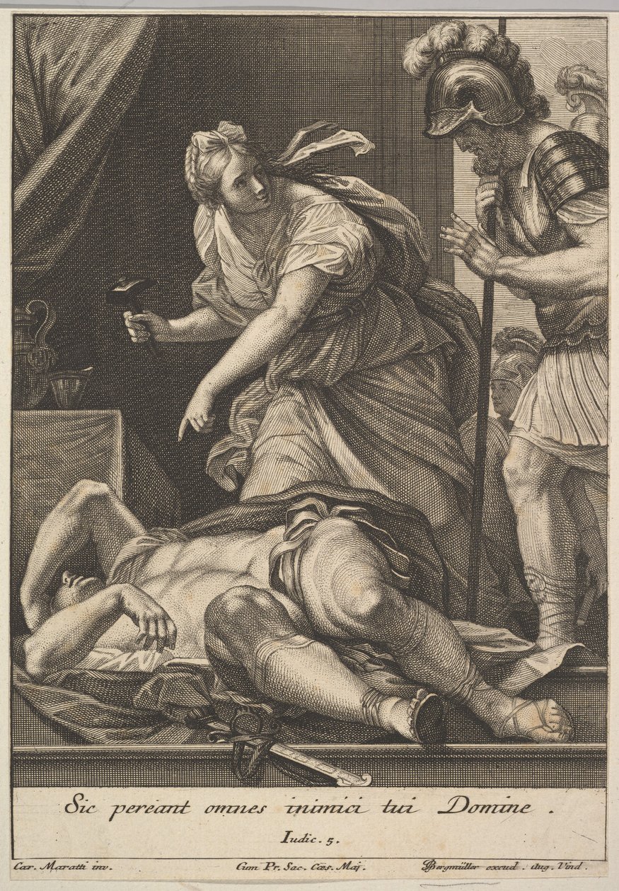 耶尔杀死西西拉，1705-62。 作者 约翰·乔治·伯格穆勒（Johann Georg Bergmuller）