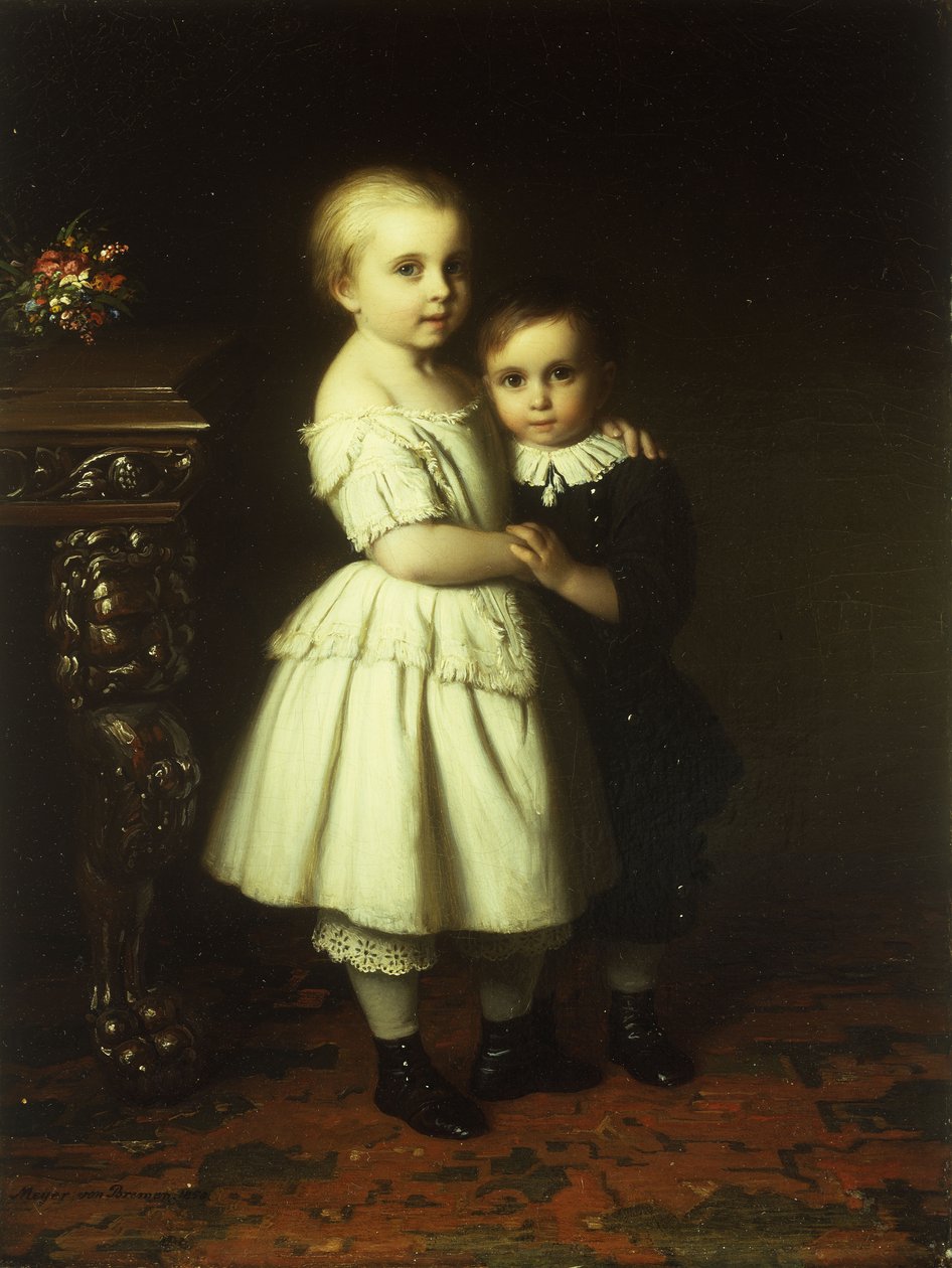 兄弟姐妹的爱，1858年 作者 约翰·乔治·迈尔（Johann Georg Meyer）