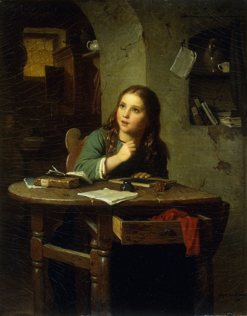 年轻的女学生，1864年 作者 约翰·乔治·迈尔（Johann Georg Meyer）