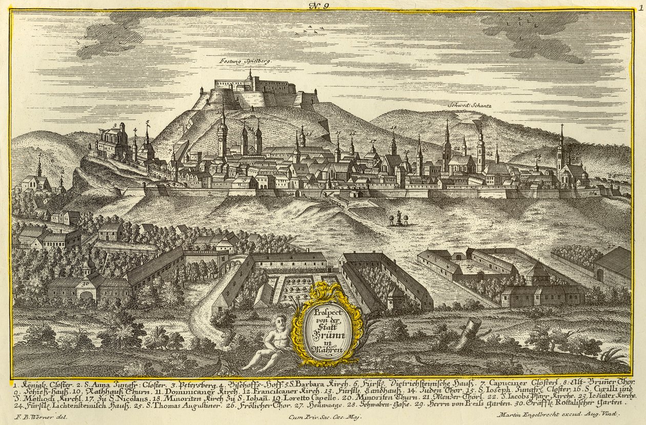布尔诺，c1740。 作者 约翰·乔治·林林