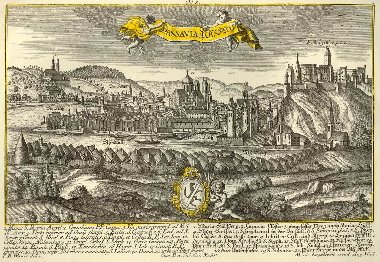 帕绍，c1740。 作者 约翰·乔治·林林