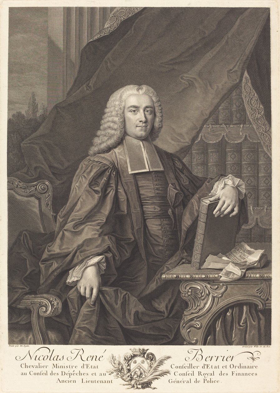 尼古拉-雷内-贝雷尔 作者 Johann Georg Wille 模仿 Jean François Delyen