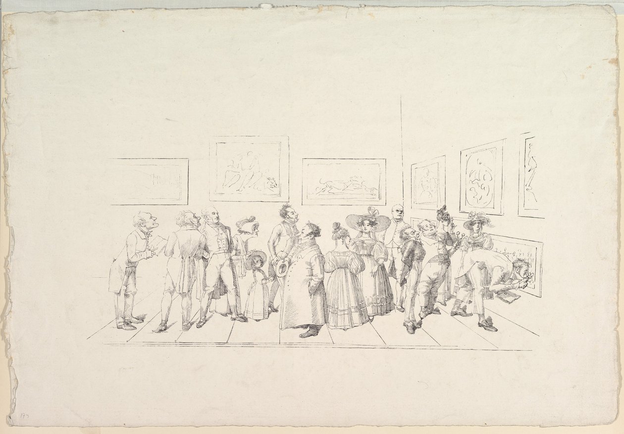 展览中的公众，1831年。 作者 约翰·格特弗里德·沙道（Johann Gottfried Schadow）
