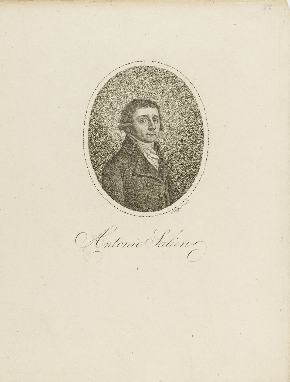安东尼奥·萨利里1750-1825，c。 1800。 作者 约翰·戈特弗里德·舍夫纳