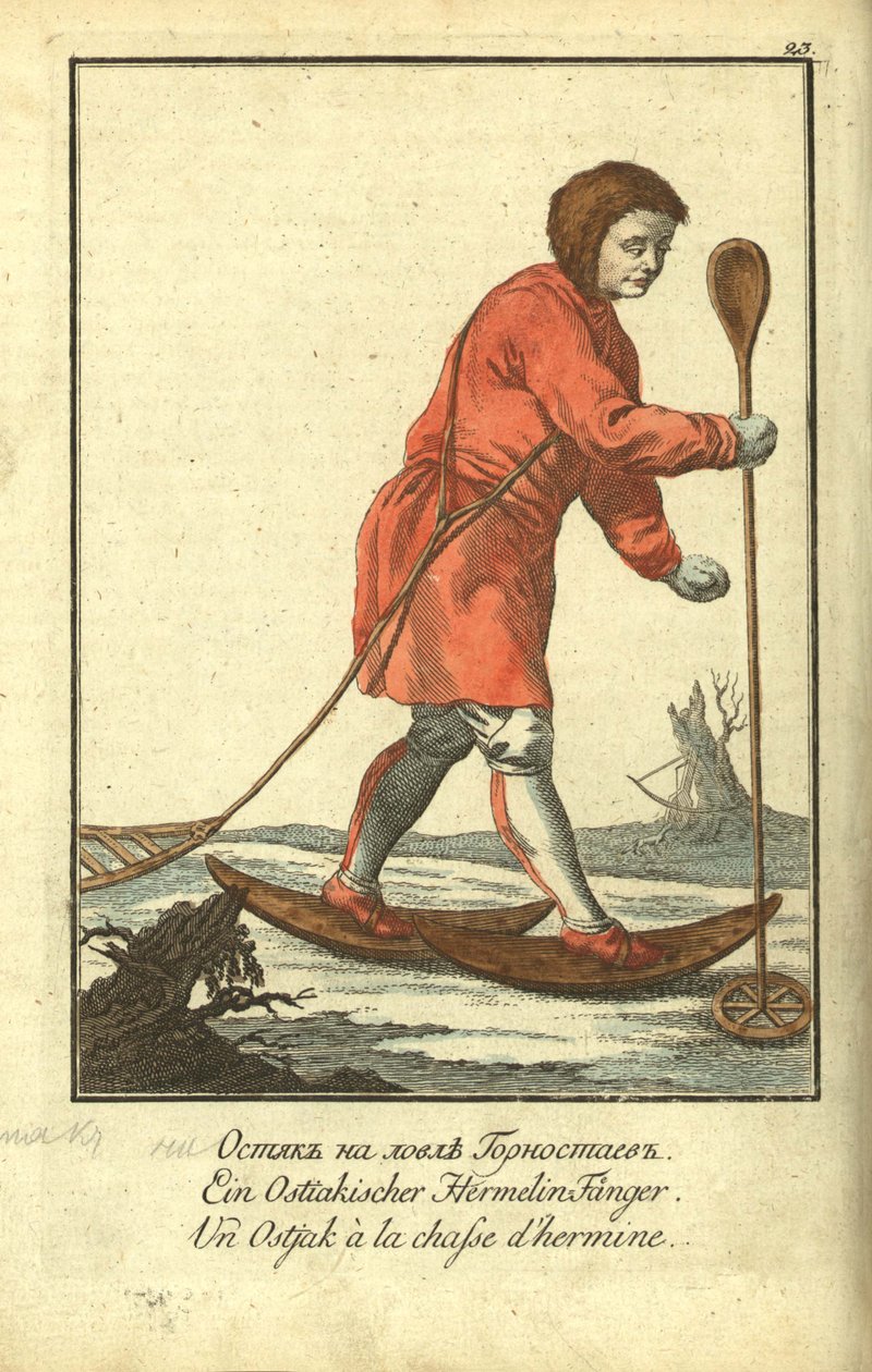Ostyak追捕猎物，1799年 作者 约翰·戈特利布·乔治