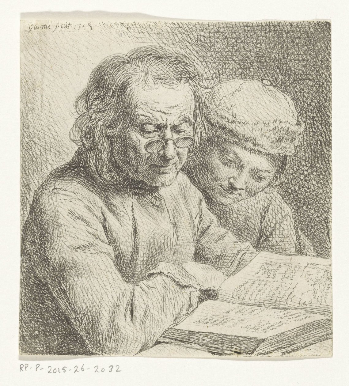 男人和男孩在看书 作者 约翰·哥特利布·格鲁姆（Johann Gottlieb Glume）