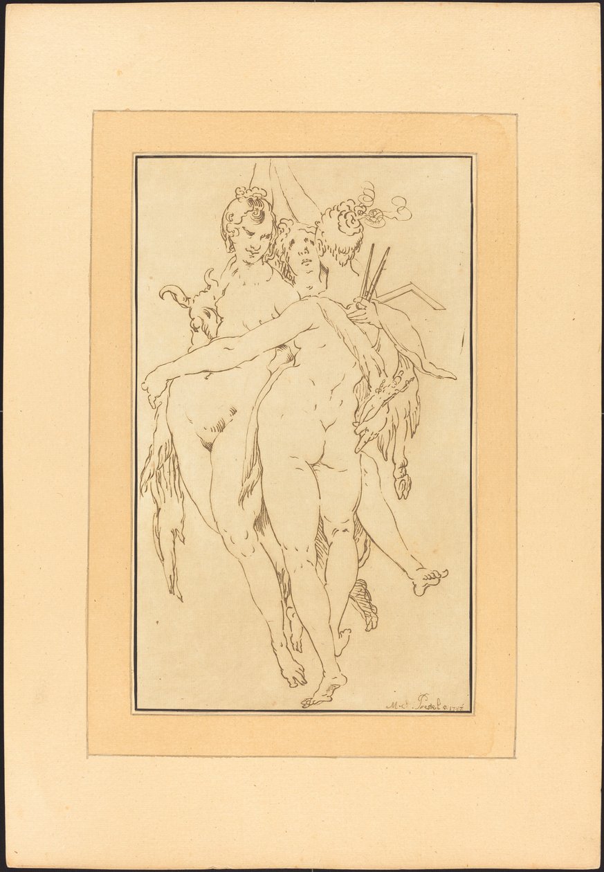 雕塑、绘画、建筑 作者 Johann Gottlieb Prestel 在 Bartholomaeus Spranger 之后