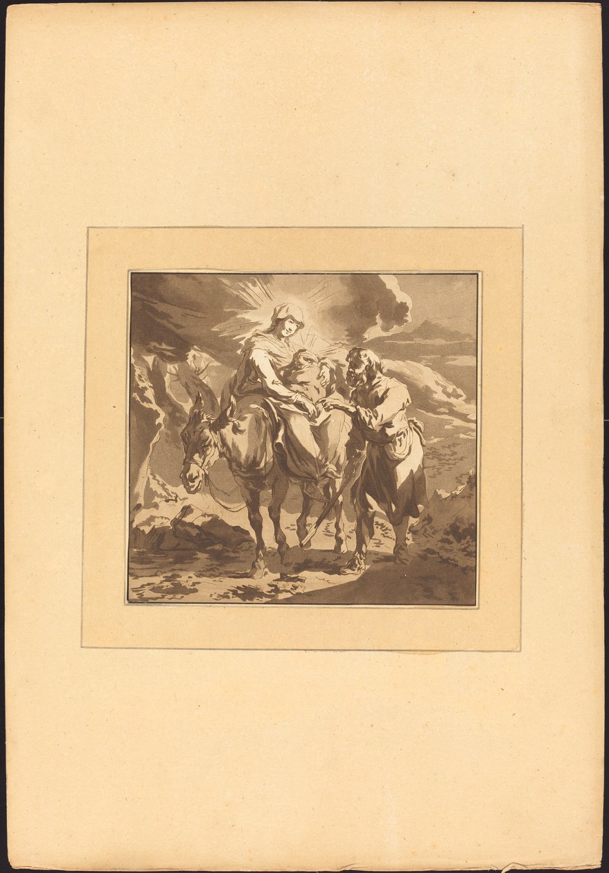 飞往埃及 作者 Johann Gottlieb Prestel 在 Nicolaes Pietersz Berchem 之后