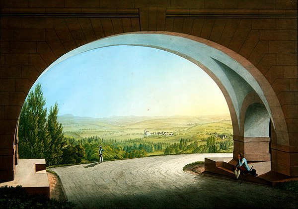 Wilhelmshöhe, Kassel, 德国（纸上水粉画） 作者 约翰·海因里希二世·布鲁勒