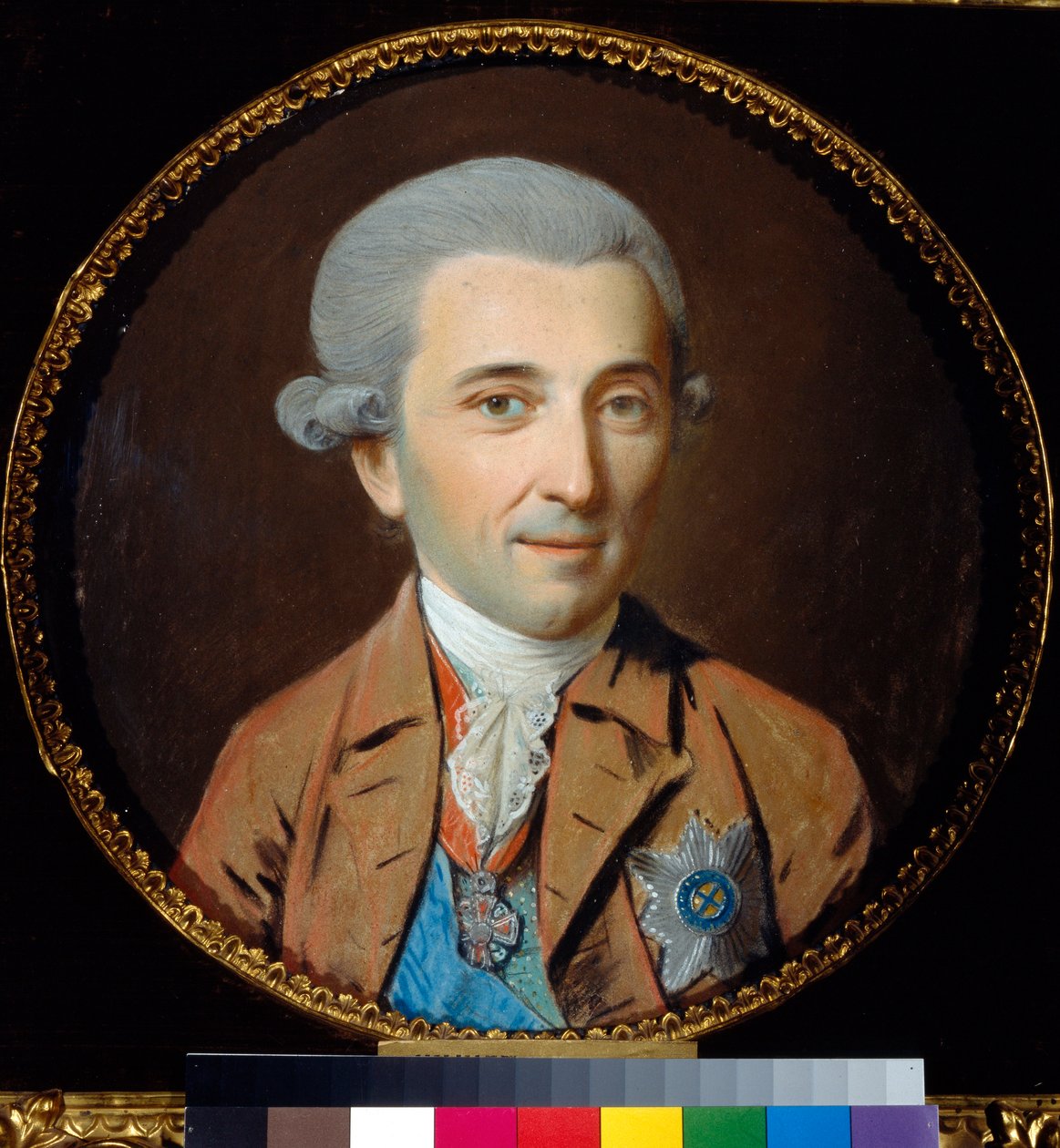 Portrait du Prince Nikolai Ivanovich Saltykov (1736-1816) - Oeuvre de Johann Heinrich Schmidt (1749-1829), pastel sur papier (27.5x27.5 cm), vers 1780 - Portrait of Prince Nikolay I. Saltykov, Pastel on paper by J.H. Smidt 作者 约翰·海因里希·施密特（Johann Heinrich Schmidt）
