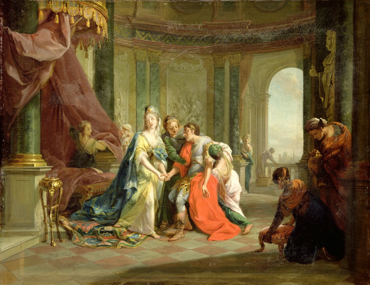 安东尼，受到致命伤，与克利奥帕特拉，c.1797-99 作者 约翰·海因里希·蒂施贝恩（Johann Heinrich Tischbein）