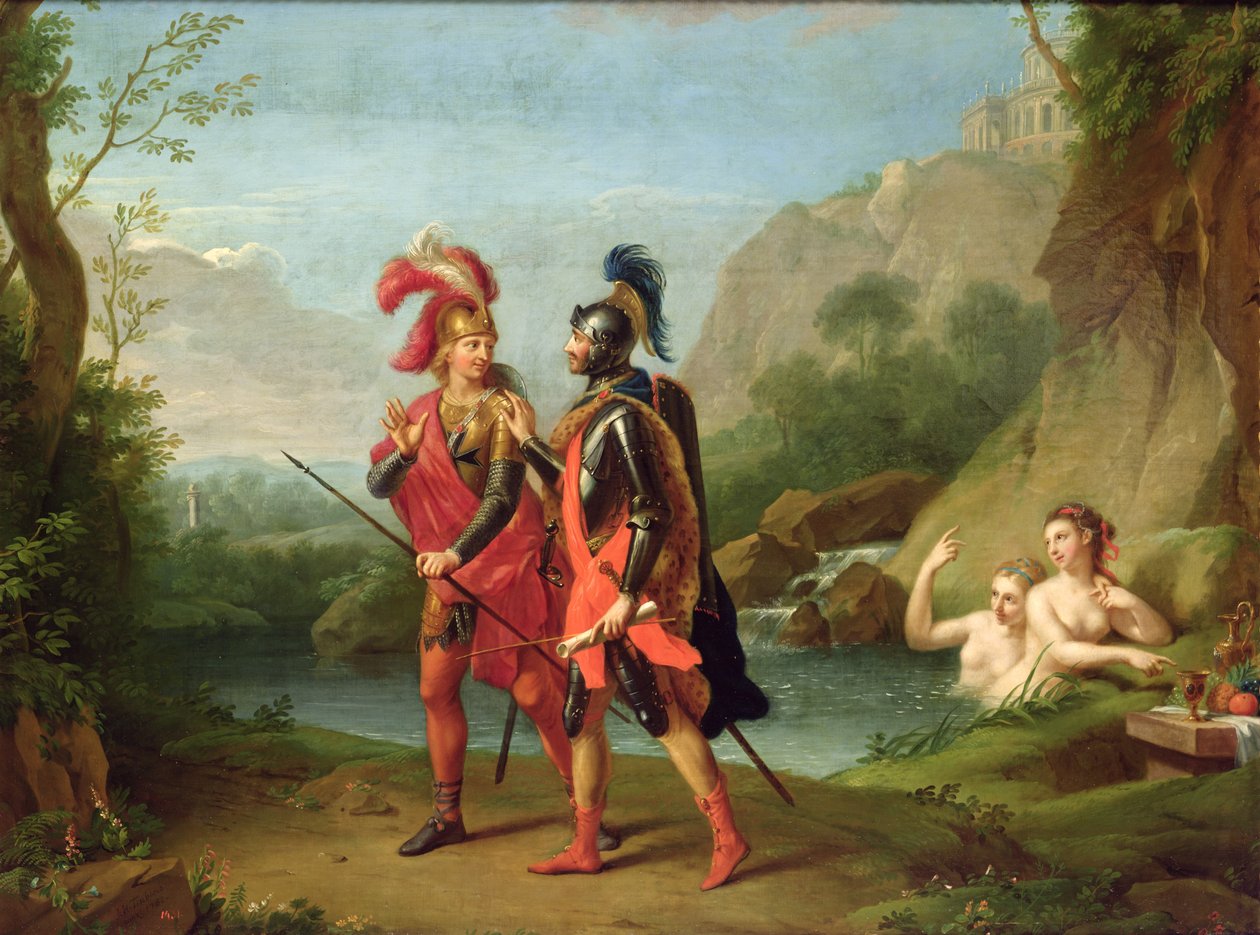 1782年，水仙女的卡洛和乌巴尔多 作者 约翰·海因里希·蒂施贝恩（Johann Heinrich Tischbein）