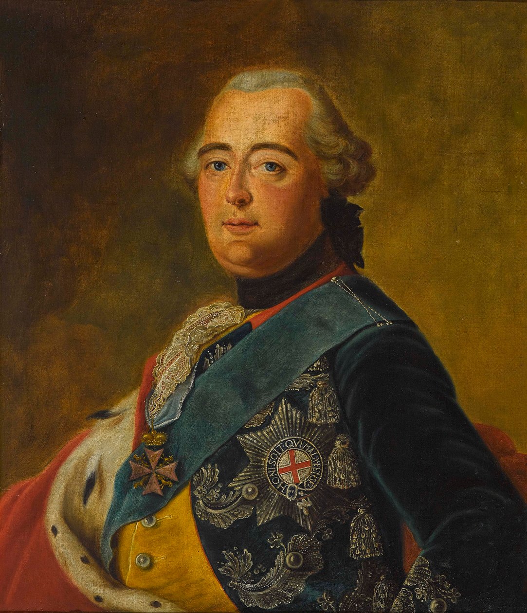 Frederic II de Hesse Cassel - 腓特烈二世，黑森-卡塞尔领地 (1720-1785) - Tischbein，长老约翰·海因里希 (1722-1789)。 布面油画尺寸：77x65 厘米私人收藏 作者 约翰·海因里希·蒂施贝恩（Johann Heinrich Tischbein）