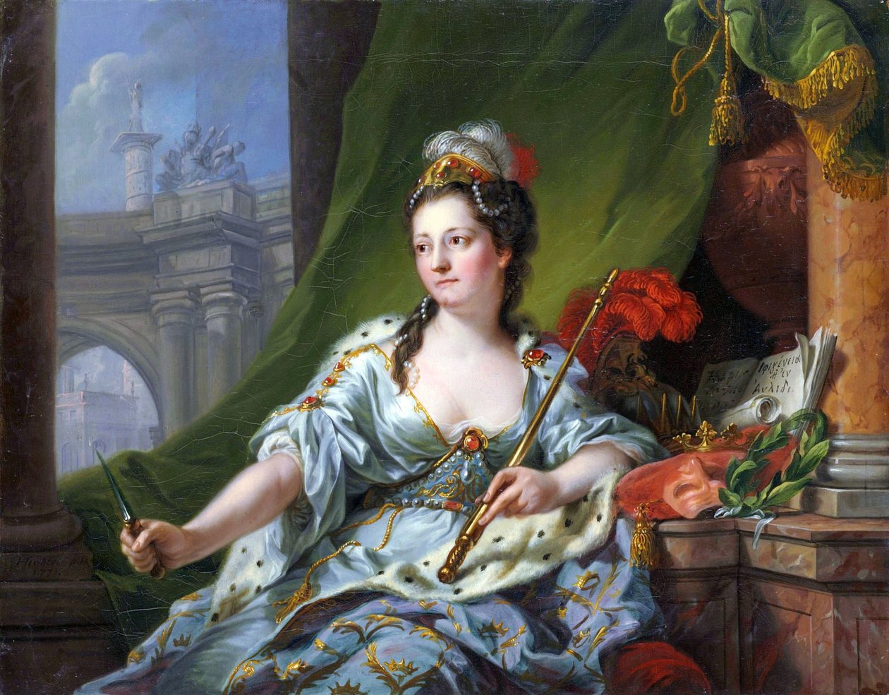 缪斯梅尔波米涅》（九位缪斯，1771 年） 作者 约翰·海因里希·蒂施贝恩（Johann Heinrich Tischbein）