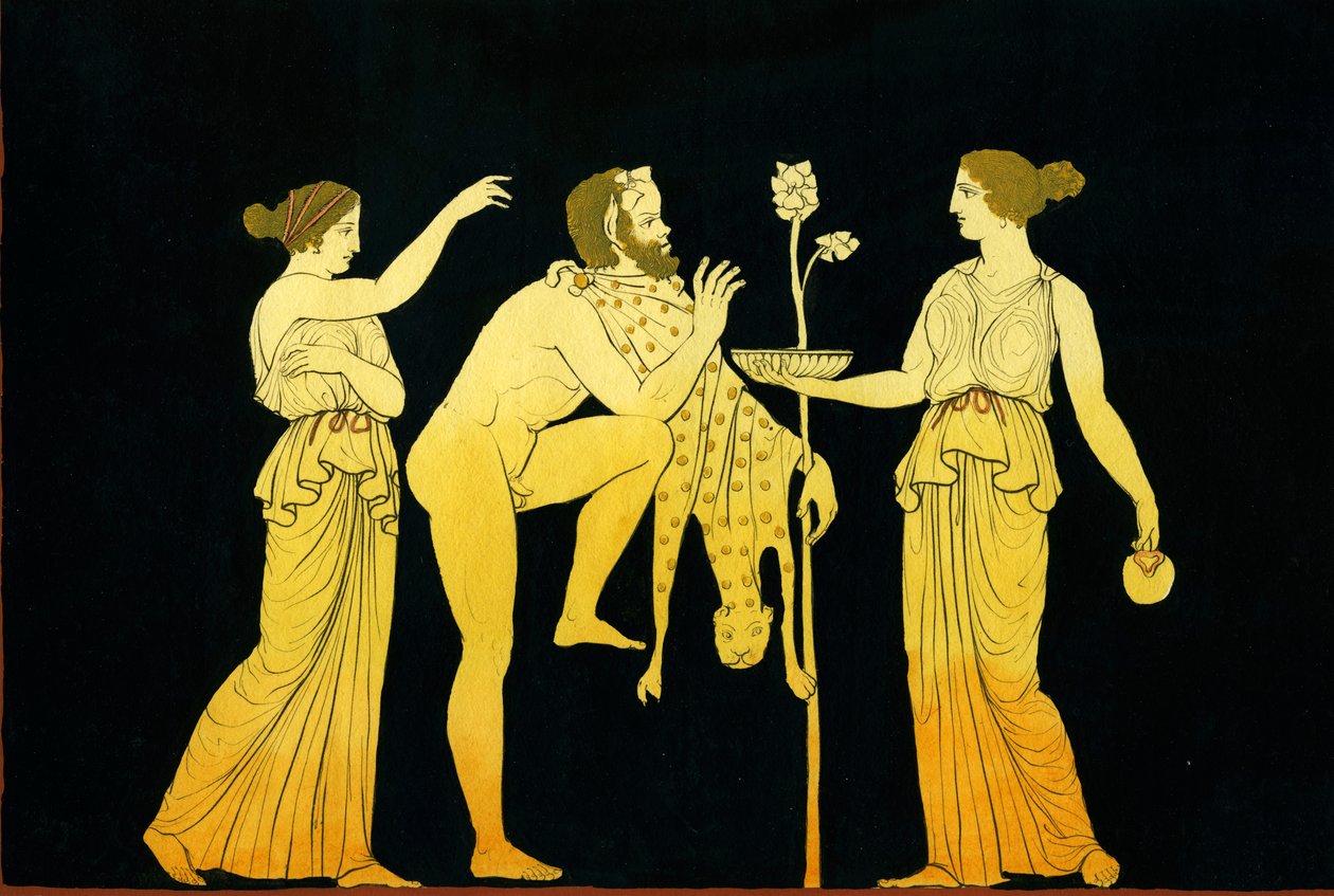 两个maenads向Dionysos c.1796提供葡萄酒 作者 约翰·海因里希·威廉·蒂施贝因