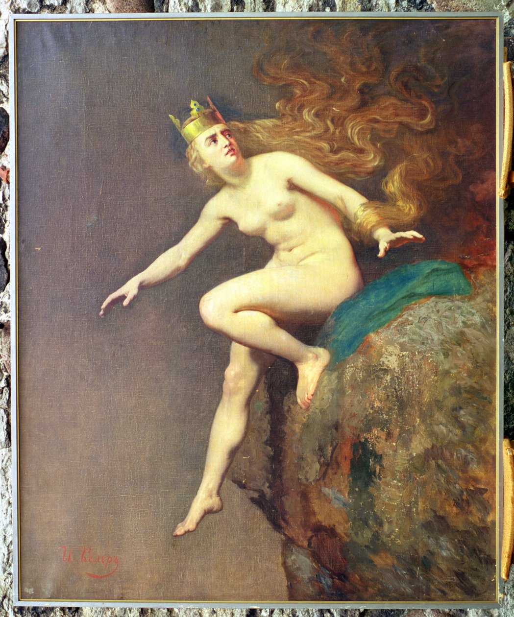 Lorelei，1887年由僧侣绘画“Lorelei的诅咒”的研究 作者 约翰·科勒（Johann Koler）