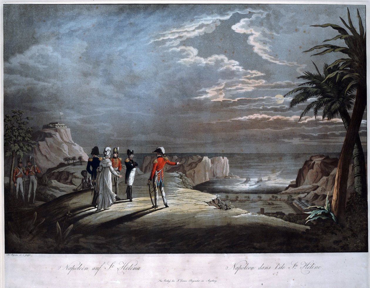 拿破仑-波拿巴在圣赫勒拿岛--鲁根达斯，小约翰-洛伦兹（1775-1826）--水印--47x58--私人收藏 作者 约翰·洛伦兹·鲁根达斯（Johann Lorenz Rugendas）