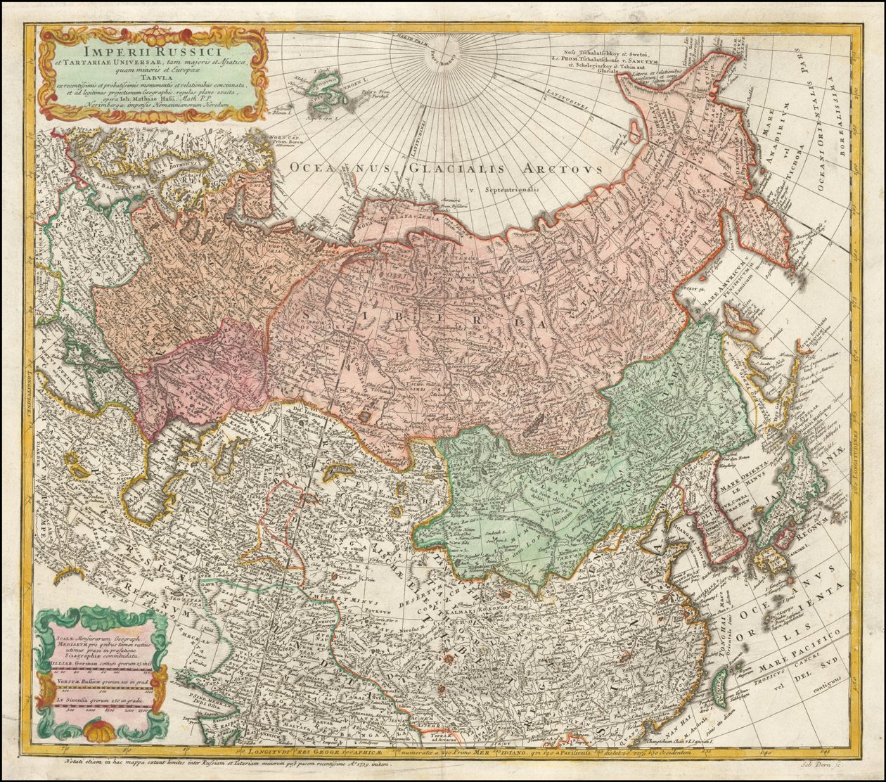 约翰-马蒂亚斯-哈斯绘制的 1730 年俄罗斯和鞑靼地图 作者 约翰马蒂亚斯兔子