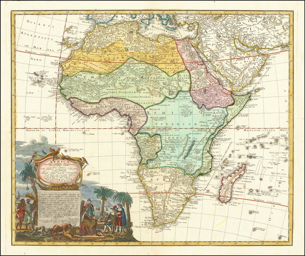 约翰-马蒂亚斯-哈斯绘制的 1737 年非洲地图 作者 约翰马蒂亚斯兔子