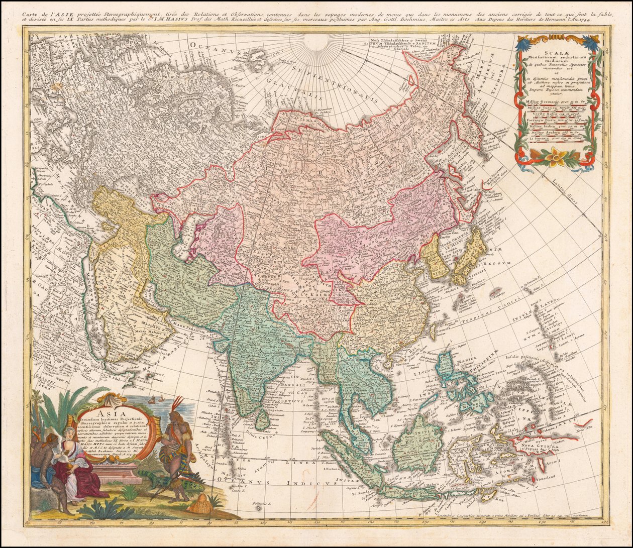 约翰-马蒂亚斯-哈斯绘制的 1744 年亚洲地图 作者 约翰马蒂亚斯兔子