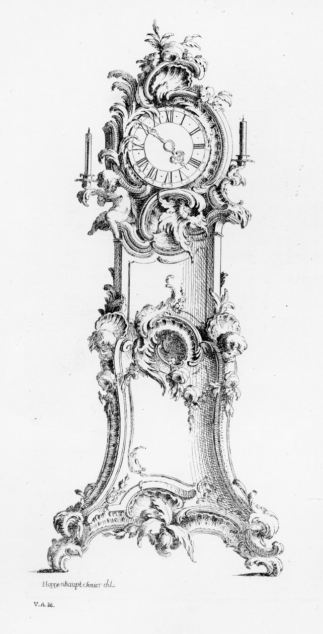 设计一个Longcase Clock，c.1750 作者 约翰·迈克尔·霍本豪普特