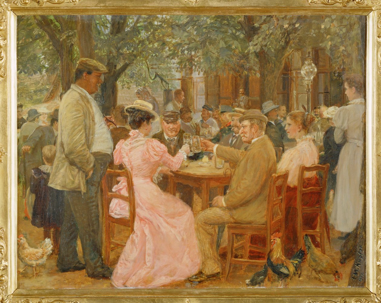 Beim Heurigen - in a Heurigen -pub ... （木板油画） 作者 约翰·迈克尔·库普弗