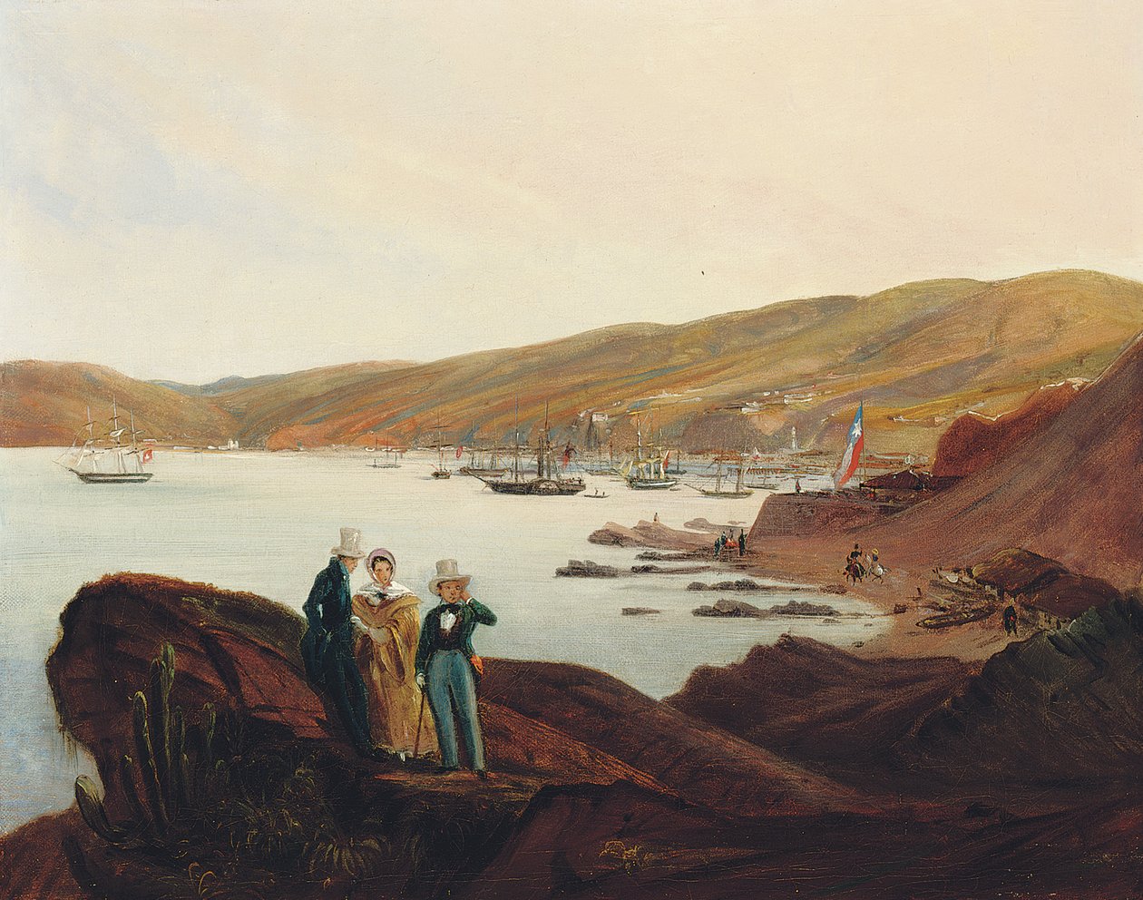瓦尔帕莱索附近的El Membrillo海滩，1844年 作者 约翰·莫里茨·鲁根达斯
