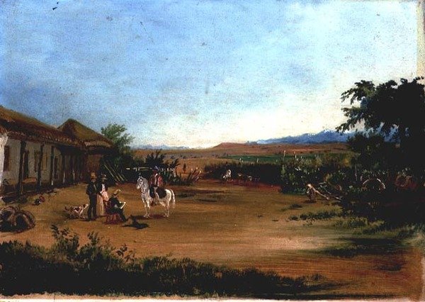 画家在 "La Huerta "农场的自画像 作者 约翰·莫里茨·鲁根达斯