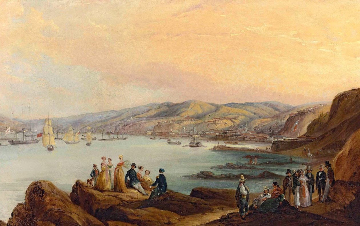 西班牙语：Caleta el membrillo, Valparaíso o Personajes de Valparaíso 作者 约翰·莫里茨·鲁根达斯