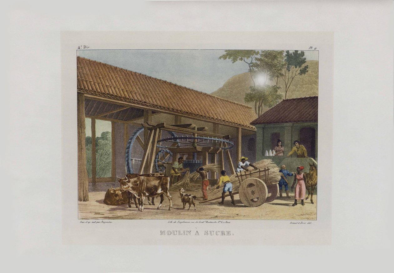 制糖厂。摘自巴西风景如画的旅程，1830-1835年。 作者 约翰·莫里茨·鲁根达斯