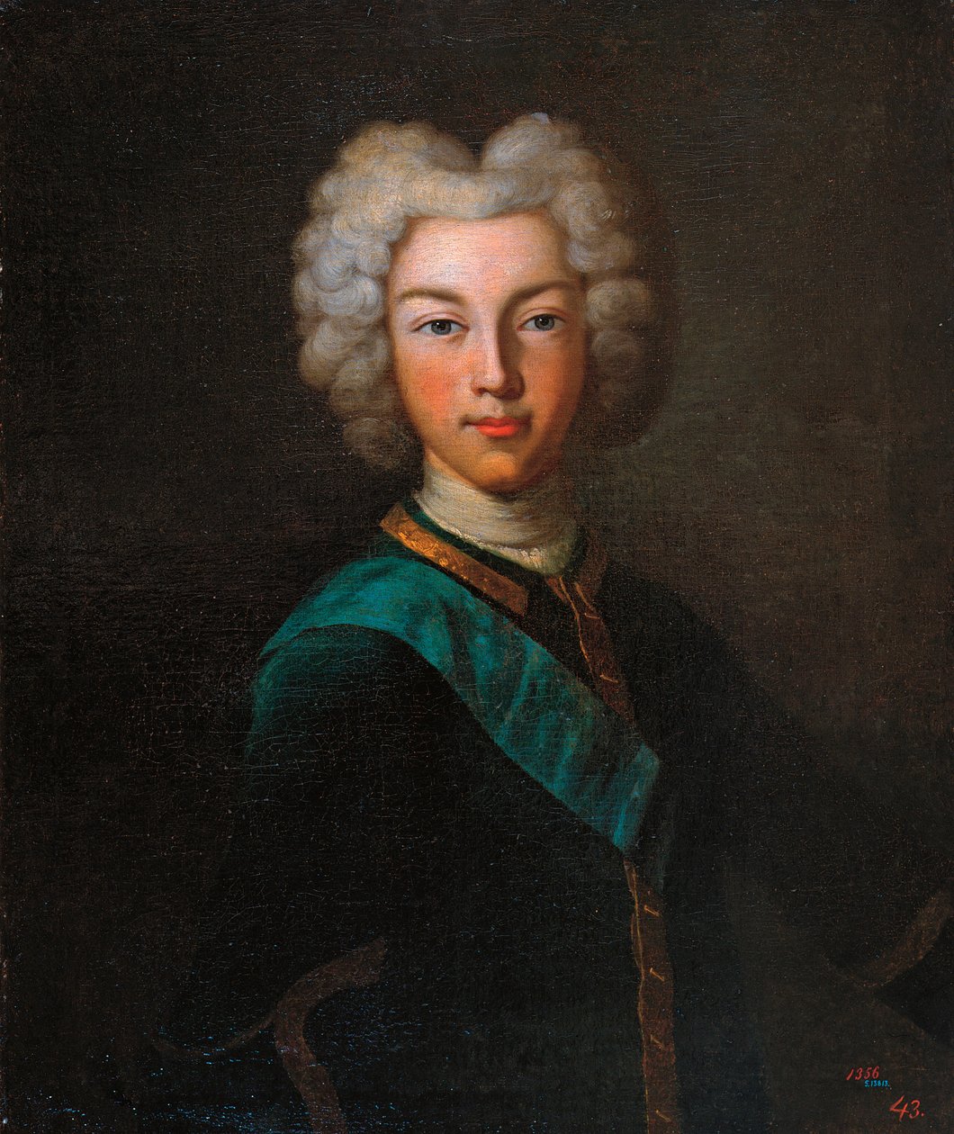Portrait du tsar Pierre II de Russie (1715-1730) (俄罗斯沙皇彼得二世肖像) - Peinture de Johann Paul Luedden (Ludden) (?-1739), huile sur toile, fin 1720 - State Open air Museum Pavlovsk Palace, Saint Petersburg (Russie) 作者 约翰·保罗（卒于 1739 年）吕登