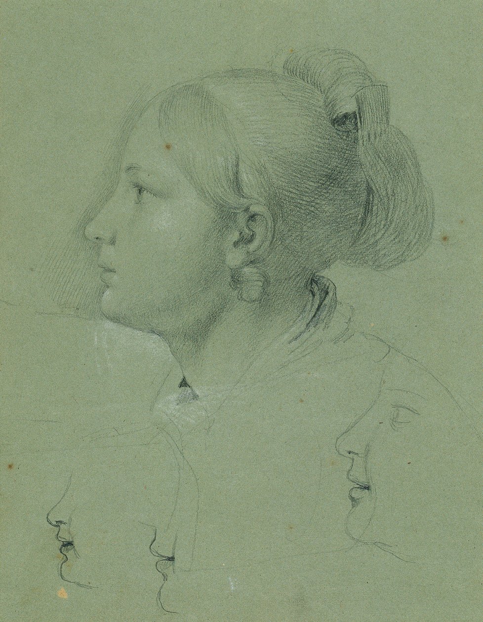 女孩的头像（"兰德维曼回家 "的研究，1817 年） 作者 约翰·彼得·克拉夫特