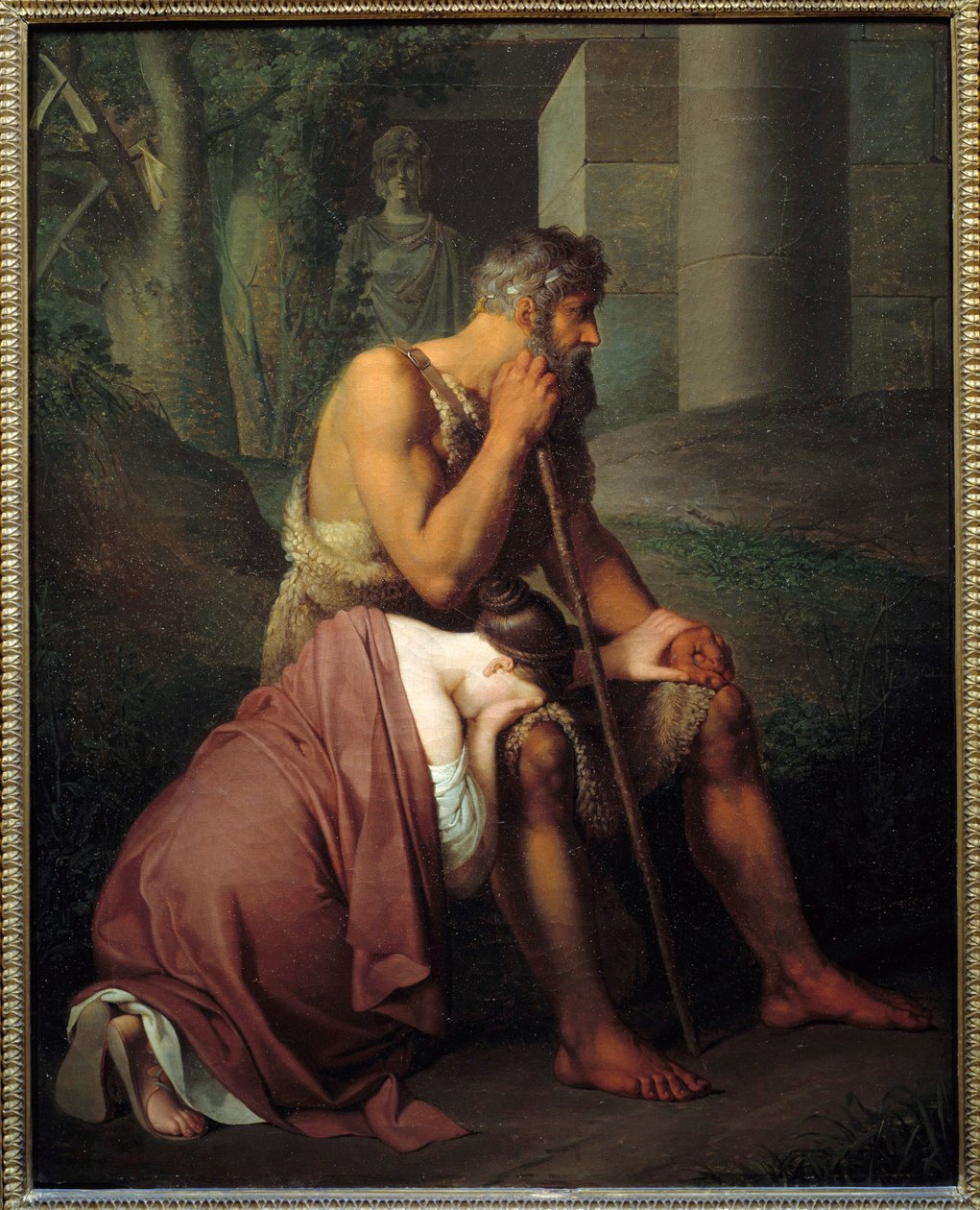 约翰·彼得·克拉夫特 (Johann Peter Krafft) (1780-1856) (ec.all.) 1809 年的《俄狄浦斯和安提戈涅》绘画。 0,53x0,66 米 作者 约翰·彼得·克拉夫特