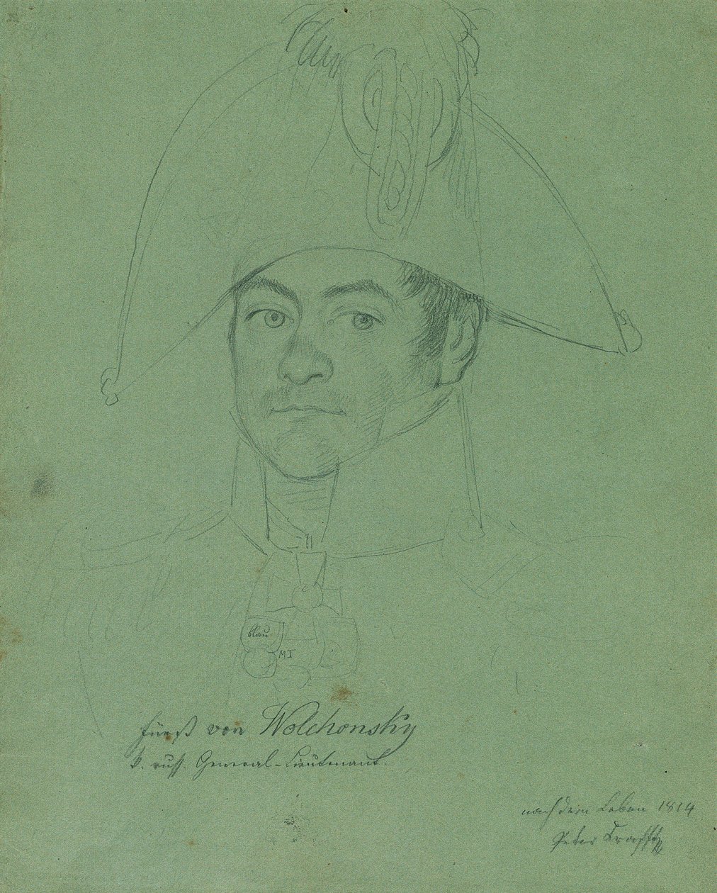 Pyotr Mikhaylovich Volkonsky王子1776-1852年，1814年。 作者 约翰·彼得·克拉夫特