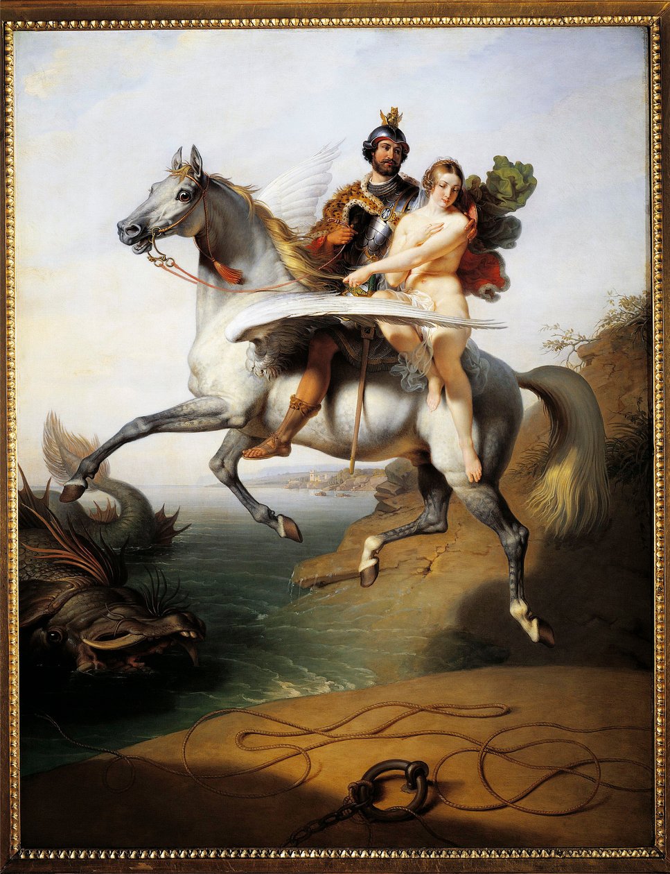 Ruggero and Angelica riding the hippoclaw ( from Orlando furioso) 作者 约翰·彼得·克拉夫特