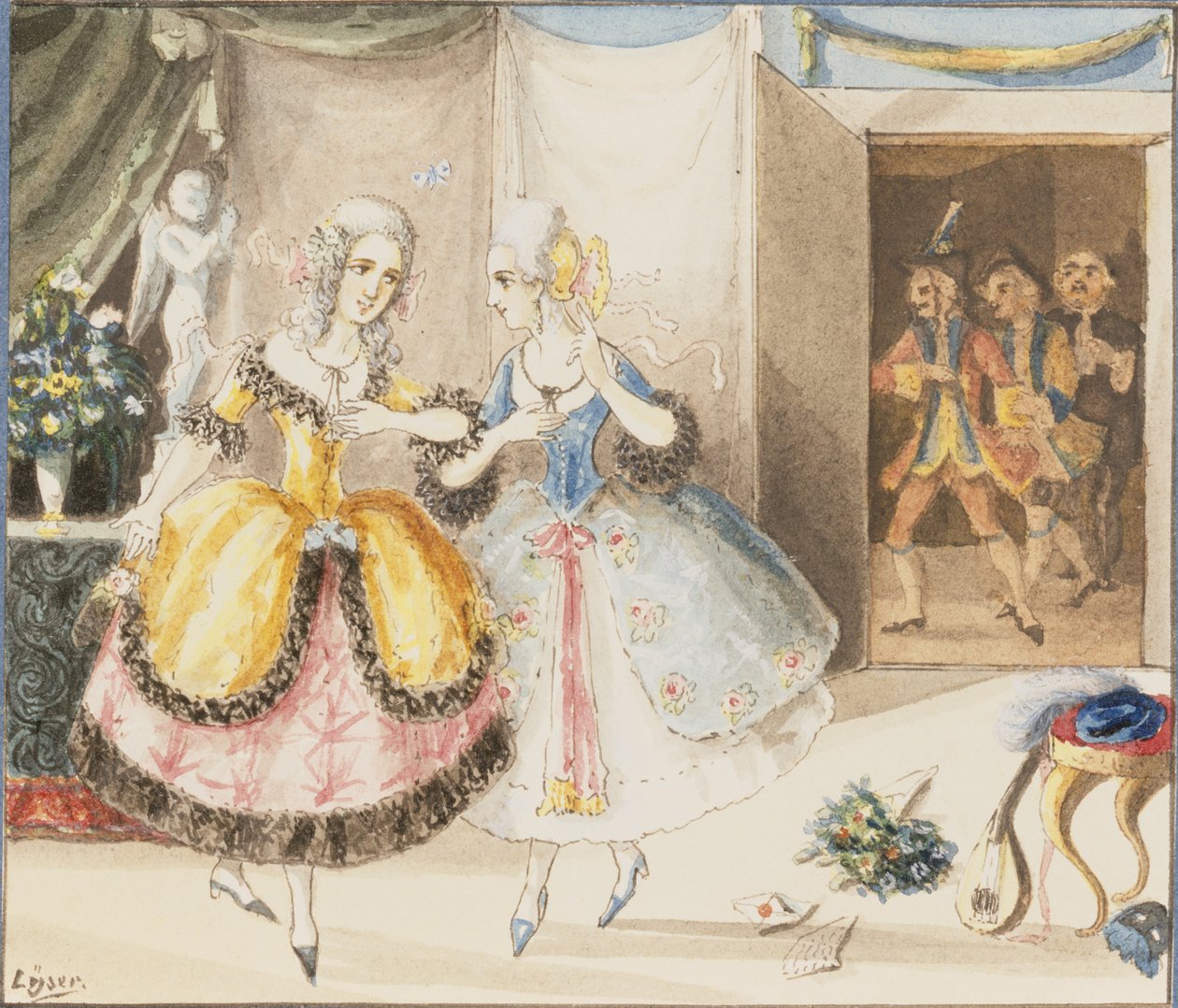 1840年莫扎特的“Cosi fan tutte”中的人物（纸上写着wc） 作者 约翰·彼得·莱瑟