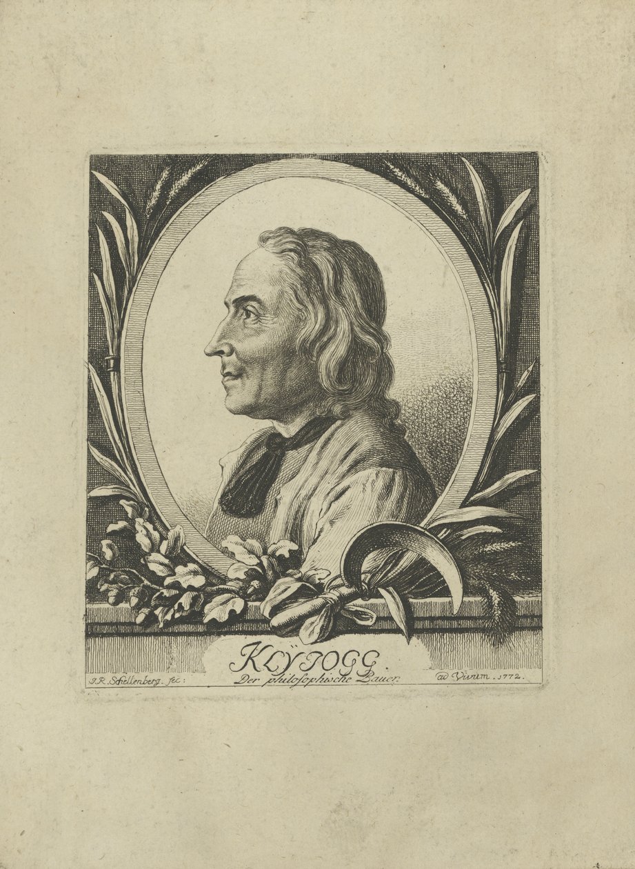 雅各布·克莱因乔格·古杰尔（Jakob Kleinjogg Gujer）的肖像（1718-1785），1772年。 作者 约翰·鲁道夫·谢伦伯格