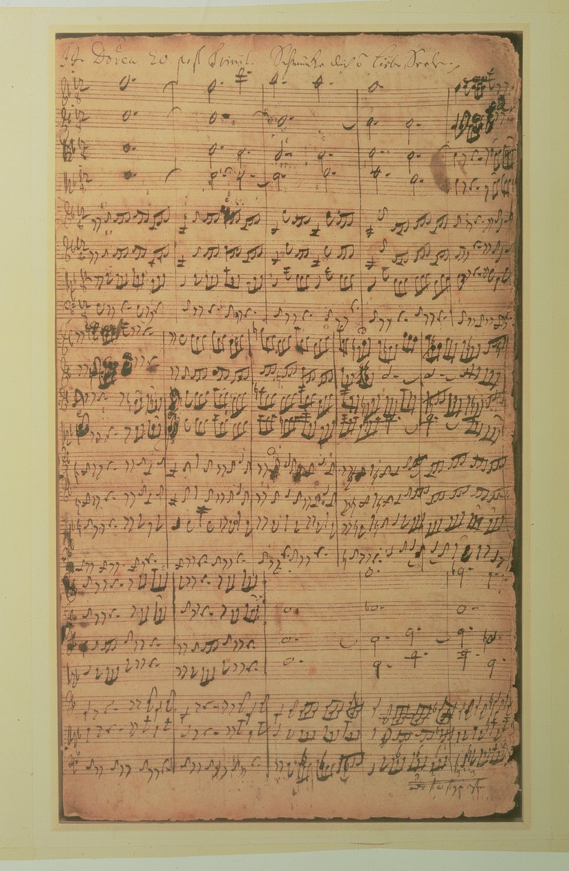 J.S. 巴赫的康塔塔 BWV 180《Schmucke dich o liebe Seele》亲笔手稿（纸张上的墨迹） 作者 约翰·塞巴斯蒂安·巴赫（Johann Sebastian Bach）