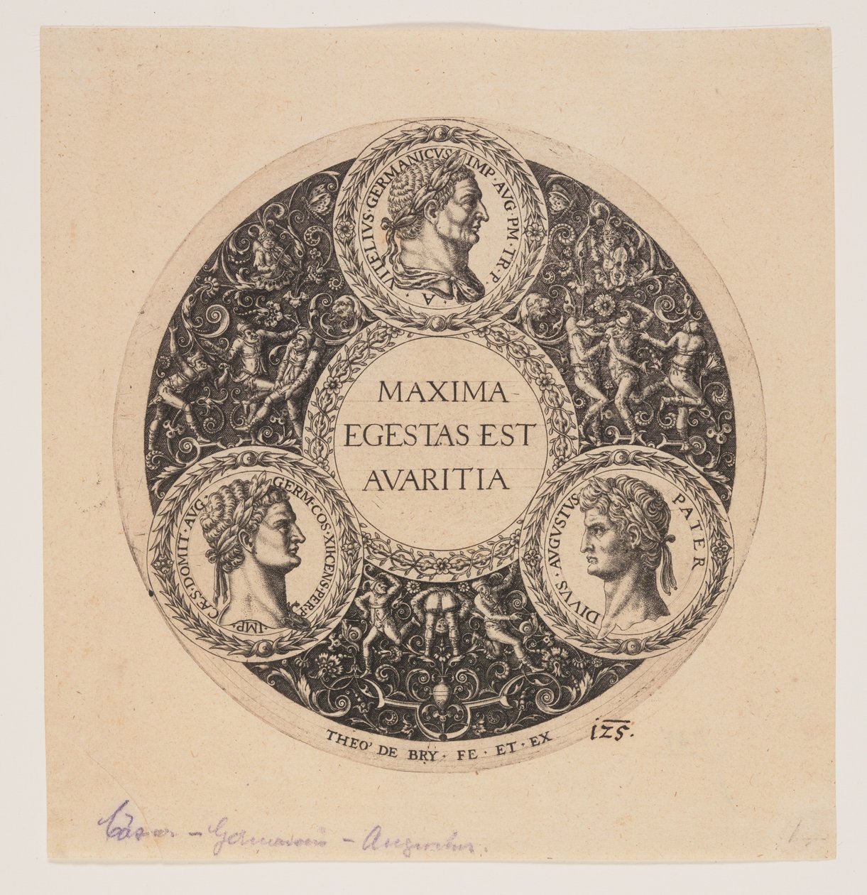 Maxima Egestas Est Avaritia，脚踏盘的设计 作者 约翰·西奥多·德·布里