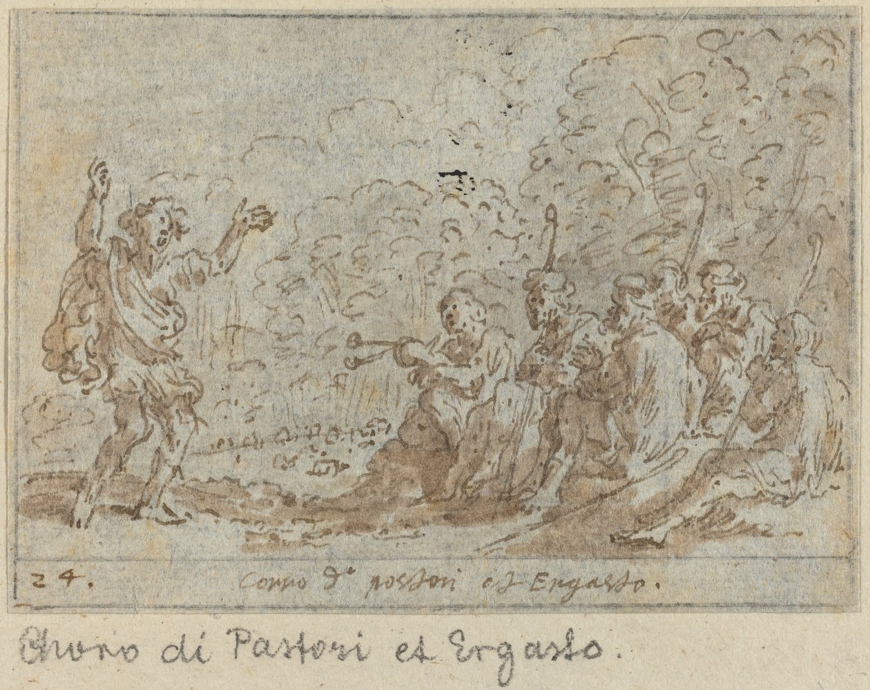 牧羊人和埃尔加斯托的合唱，1640年。 作者 约翰·威廉·鲍尔（Johann Wilhelm Baur）