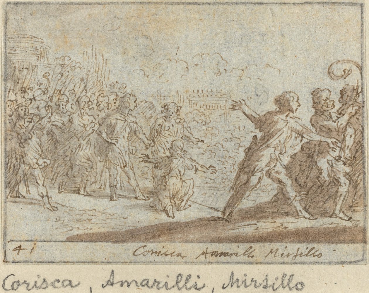 Corisca、Amarilli和Mirtillo 作者 约翰·威廉·鲍尔（Johann Wilhelm Baur）