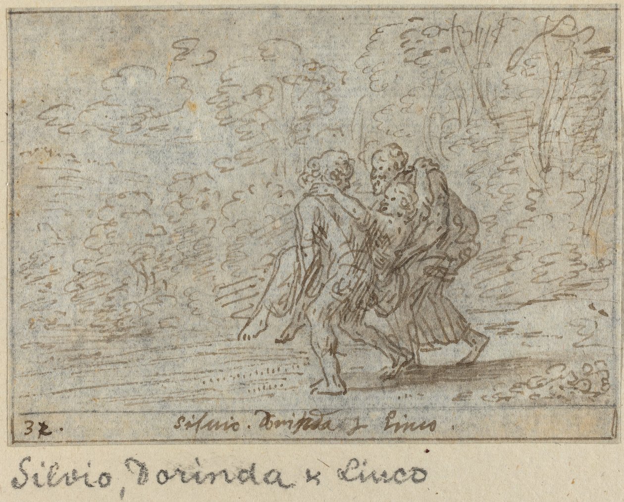 西尔维奥、多琳达和林科，1640年。 作者 约翰·威廉·鲍尔（Johann Wilhelm Baur）