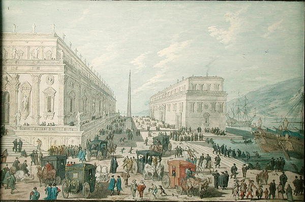 墨西拿港的视图 作者 约翰·威廉·鲍尔（Johann Wilhelm Baur）