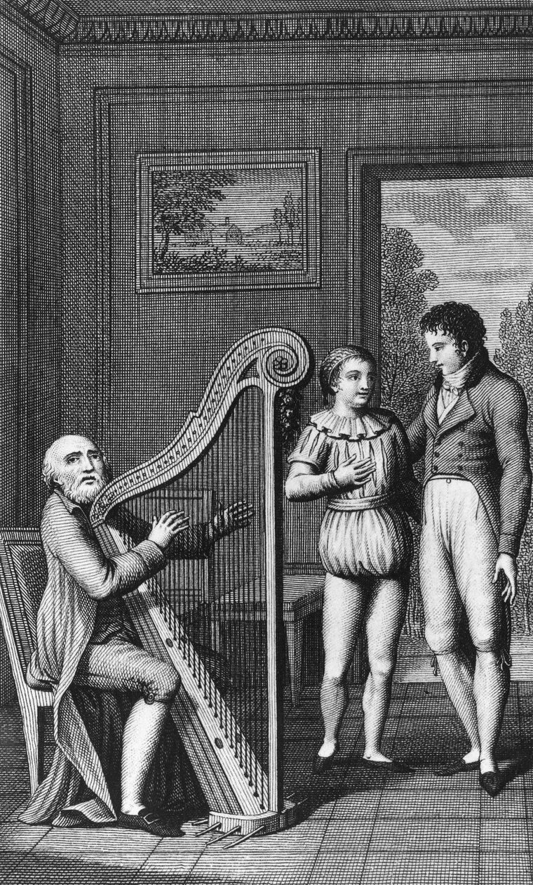 《竖琴师、米尼翁和威廉》，约翰·沃尔夫冈·冯·歌德（Johann Wolfgang von Goethe，1749-1832 年）的小说《威廉·迈斯特的学徒期》（Wilhelm Meister