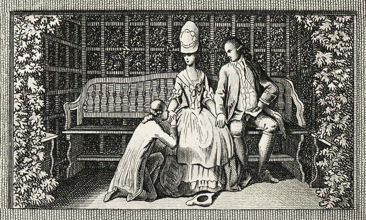 《少年维特之烦恼》，版画灵感源自约翰·沃尔夫冈·冯·歌德（Johann Wolfgang von Goethe，1749-1832 年）的小说，德国，十八世纪 作者 约翰·沃尔夫冈·冯·歌德